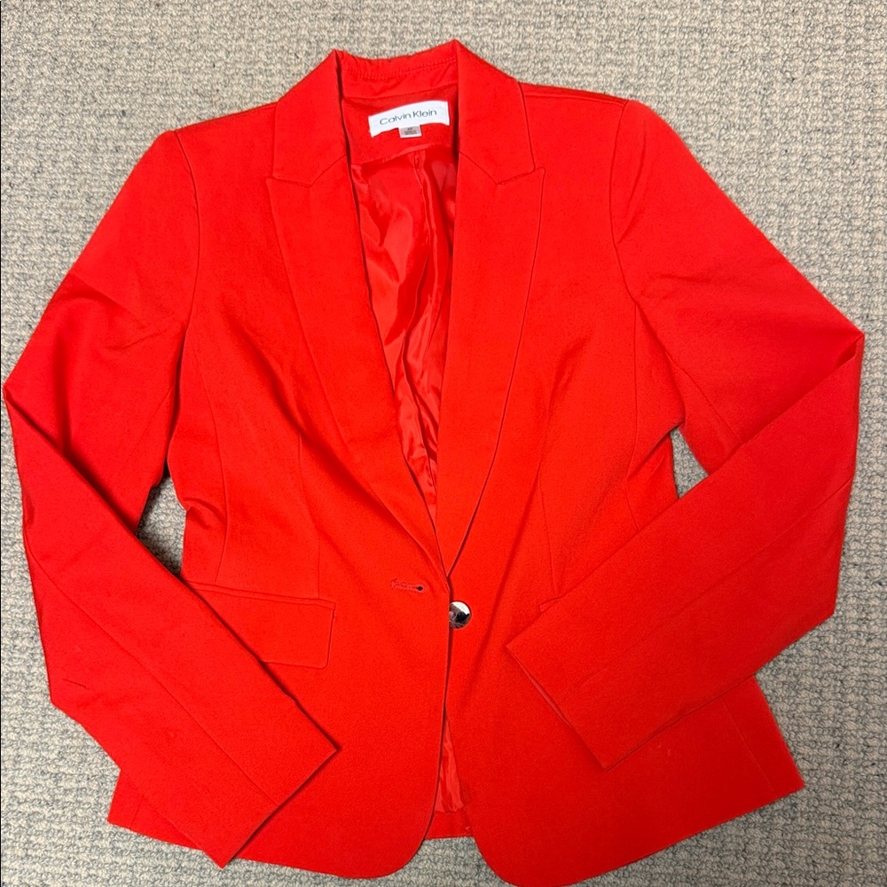 Calvin Klein Women's Bold Red Suit Jacket